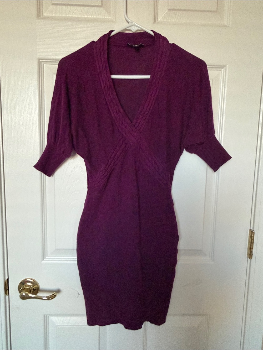 bebe Plum V-Neck Knit Midi Dress